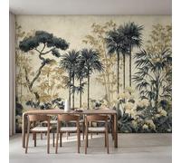 W350 X H256 cm Tropical Palm Tree Wallpaper, Wall Mural Botanical Jungle Photo Wallpaper, Non-Woven Print Wall Paper for Living Room Bedroom Art Decor, Renter Friendly D&O211