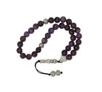 W36 33 Bead Stress Relief Fidget Worry Prayer Beads Tasbih 8mm Amethyst Gemstone Beads