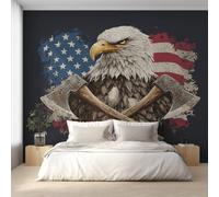 W366 X H254 cm Bald Eagle Wallpaper, Wall Mural American Flag Photo Wallpaper, Non-Woven Print Wall Paper for Living Room Bedroom Art Decor, Renter Friendly D&O159