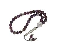 W39 33 Bead Stress Relief Fidget Worry Prayer Beads Tasbih 8mm Amethyst Gemstone Beads