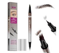 W3W 2-in-1 Microblading Eyebrow Pencil, 4D Hair Stroke Brow Pen, Waterproof Long Lasting Natural Hair-Like Brows, Dual-Ended Angled Square Tip & Ultra Fine Tip(Dark Brown)