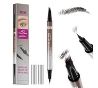 W3W 2-in-1 Microblading Eyebrow Pencil, 4D Hair Stroke Brow Pen, Waterproof Long Lasting Natural Hair-Like Brows, Dual-Ended Angled Square Tip & Ultra Fine Tip(Black)