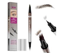 W3W 2-in-1 Microblading Eyebrow Pencil, 4D Hair Stroke Brow Pen, Waterproof Long Lasting Natural Hair-Like Brows, Dual-Ended Angled Square Tip & Ultra Fine Tip(Black Brown)