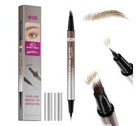 W3W 2-in-1 Microblading Eyebrow Pencil, 4D Hair Stroke Brow Pen, Waterproof Long Lasting Natural Hair-Like Brows, Dual-Ended Angled Square Tip & Ultra Fine Tip(Light Brown）