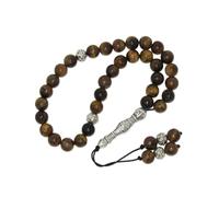 W4 8mm Tiger Eye Gemstone Beads 33 Bead Stress Relief Fidget Worry Prayer Beads Tasbih