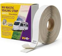 W4 Mastic Sealing Strip White - Waterproof Butyl Seal Tape for Roofs, Windows, Doors & Caravans, Flexible Weatherproof Adhesive Strip for Gap Filling, Leak Repair & DIY Applications (45mm)