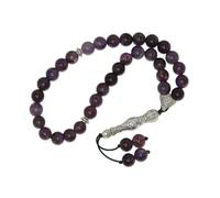 W40 33 Bead Stress Relief Fidget Worry Prayer Beads Tasbih 8mm Amethyst Gemstone Beads