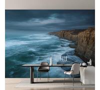 W400 X H280 cm Coastal Nautical Wallpaper, Wall Mural Ocean Wave Photo Wallpaper, Non-Woven Print Wall Paper for Living Room Bedroom Art Decor, Renter Friendly D&O185