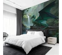 W400 X H280 cm Flying Dragon Wallpaper, Wall Mural Fantasy Dragon Photo Wallpaper, Non-Woven Print Wall Paper for Living Room Bedroom Art Decor, Renter Friendly D&O199