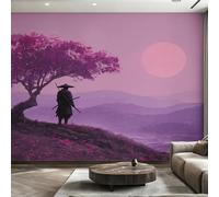 W400 X H280 cm Japanese Samurai Wallpaper, Wall Mural Cherry Blossoms Photo Wallpaper, Non-Woven Print Wall Paper for Living Room Bedroom Art Decor, Renter Friendly D&O153