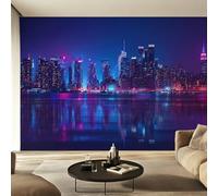 W400 X H280 cm New York Wallpaper, Wall Mural Manhattan Skyscraper Photo Wallpaper, Non-Woven Print Wall Paper for Living Room Bedroom Art Decor, Renter Friendly D&O184