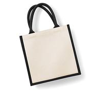 W421=Westford Mill Printers Midi Jute Bag Colour=Black Size=O/S