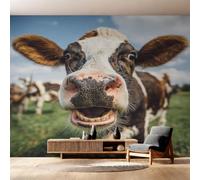 W450 X H315 cm Dairy Cow Wallpaper, Wall Mural Farm Animal Photo Wallpaper, Non-Woven Print Wall Paper for Living Room Bedroom Art Decor, Renter Friendly D&O170