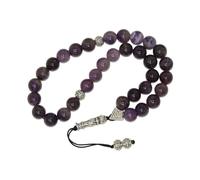 W67 33 Bead Stress Relief Fidget Worry Prayer Beads Tasbih 10mm Amethyst Gemstone Beads