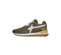 w6yz Yak-M. Suede/Nylon Military Logo-White, Khaki, 8 UK