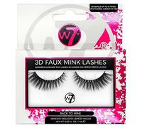 W7 3D Faux Mink Back To Mine False Lashes Pair And Lash Adhesive 1ml