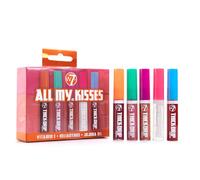 W7 All My Kisses Lip Gloss Gift Set - 5 Piece Thick Drip Collection - Hydrating Lip Care - Stocking Filler