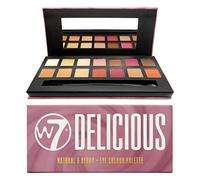 W7 Delicious Eyeshadow Palette - 14 Natural, Berry Toned Colors - Flawless Long-Lasting Makeup