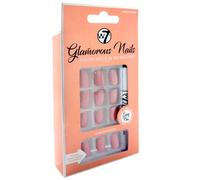W7 Glamorous Nails - Salon Professional False Nails At Home - Glue Adhesive Included - Square Oval Shape - Cocoa Nude