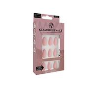 W7 Glamorous Nails - Salon Professional False Nails At Home - Glue Adhesive Included - Almond Shape - Nude With Attitude