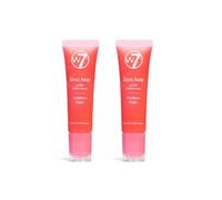W7 Gloss Away Lip Balm Duo - Hydrating Lip Balm Set with Shea Butter & Fruit Extracts - Restores Chapped & Dry Lips - Vegan & Cruelty-Free - Strawberry