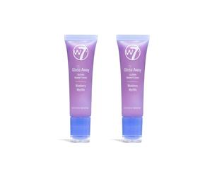 W7 Gloss Away Lip Balm Duo - Hydrating Lip Balm Set with Shea Butter & Fruit Extracts - Restores Chapped & Dry Lips - Vegan & Cruelty-Free - Blueberry