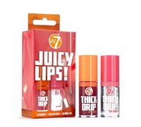 W7 Juicy Lips! Thick Drip Lip Gloss Duo Gift Set - Foolish & In The Clear - Hydrating Glossy Lip Glosses - Stocking Filler