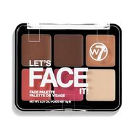 W7 Let’s Face It Cream Face Palette - Light Soft Glow - 6-Pan Bronzer, Blush & Highlight Palette - Creamy, Blendable Face Makeup