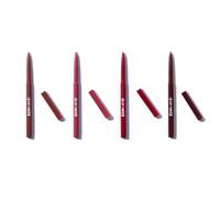 W7 Lip Twister Lip Liner - 4Pcs Multi-Pack - Creamy & Blendable Lip Makeup For Definition & Shape (Red Nude Brown Pink)