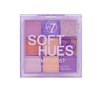 W7 | Soft Hues Pressed Pigment Palette | Colorway: Amethyst | Tones: Mattes and Duo-Chromes | Color: Purples, Oranges, Golds and Nudes | Cruelty Free Makeup For Women