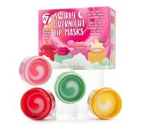 W7 Sweet Dreams Swirly Overnight Lip Mask Gift Set - Cherry, Watermelon, Bubblegum & Vanilla - Mini Lip Treatments - Stocking Filler