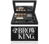 W7 | The Brow King Ultimate Eye and Brow Kit | Groom, Shape and Define | Essentials: Mixing Tray, Wax, Gel, Highlight And Application Brush | Eyeshado