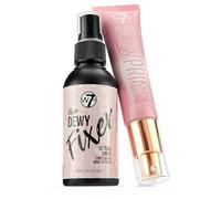 W7 The Fixer Glow Set - Makeup Primer & Setting Spray Duo for Radiant, Dewy Finish - Golden Sheer Coverage, Lightweight & Non-Sticky