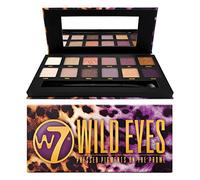 W7 Wild Eyes Eyeshadow Palette - 14 Natural, Purple Smoke Colors - Flawless Long-Lasting Makeup