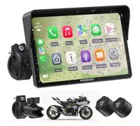 W722TPMS 7" Wireless Motorcycle CarPlay & Android Auto with TPMS,IP67 Waterproof Motorcycle GPS Touchscreen, Dual Bluetooth Audio,EQ, Light Sensor,USB/Acc Power for Riding