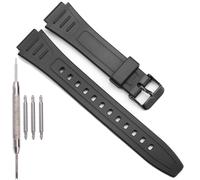 W800HG Resin Replacement Band Compatible with Casio W-800H F108WH AE1200WH A158WA Series Mens Waterproof Rubber Watch Strap (BlackBand BlackBuckle)