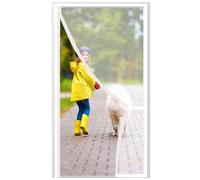 W85xH220cm Side Opening Magnetic Screens for Doors White,Reinforced Polyester Anti-Tearing Door Net