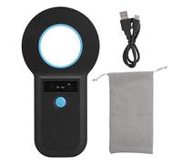 W90B Animal Tag Scanner, Portable Pet Reader Scanner, High - Brightness OLED Display for EMID/FDX - B Tags, 134.2kHz RFID Scanner with USB Data Cable for Small Animal Management (Black)