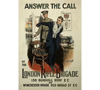 W96 Vintage WWI British Answer The Call London Rifle Brigade Recruitment Poster World War 1 WW1 Re-Print - A4 (297 x 210mm) 11.7" x 8.3"