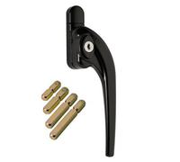 W98 Slimline Espag Window Handle, Black, Right Handed, Fits 10mm, 20mm, 30mm, 40mm Spindle Lengths