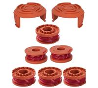 WA0010 Strimmer Spool, 6Pcs WA0010 Spool Line with 2 Cover Compatible with 20V Grass Trimmers Replace of WA0004,WG151,WG163E.1,WG163E.2,WG163E.3,WG163E.6