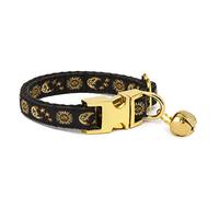 waaag Pet, Moons Stars Suns Dog Collar Cat Collar Hound Collar, Multiple Designs Crescent Celestial Dog Collar Hound Collar Cat Collar (Black, XS 9"-15" Neck)
