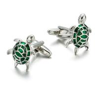 WAAHG 1 Pair Small animal brass material green turtle Cufflinks Men French shirt Cufflinks-default