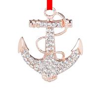 WaaHome Metal Anchor Nautical Christmas Ornaments Anchor Navy Keepsake Christmas Tree Ornaments Decorations, Coastal Beach Anchor Christmas Ornaments Gifts for Kids Boys Men Women