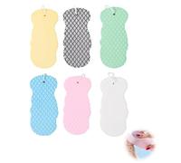 Waaqkid 6PCS Magic Exfoliating Bath Sponge 5.5×2.6", 3D Reusable Body Scrubber Remover Dead Skin for All Skin Types (Multicolor ×6)