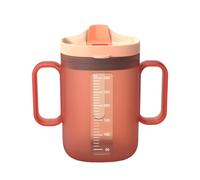 WaaRiuQ 1 Schnabeltasse Senioren, Adult Sippy Cup for Elderly Non Spill, 300 ml Drinking Cup for Limited Mobility and Swallowing Difficulties, Orange Beaker for Care Facilities and Home Use