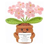 WaaRiuQ 1pcs Emotional Support Plant, Emotional Support Gift, Plush Flower Pot Emotional Support Crochet, Cute Mini Crochet Positive Animals Back To School For Friend Family Classmate Girlfriend
