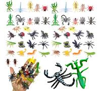WaaRiuQ 48 Pcs Bugs Toys, Plastic Realistic Insect Toys, Mini Beasts, Colorful Assorted Play Bug, Party Favors and Gift Bag Fillers