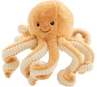 WaaRiuQ Octopus Plush Toy, Soft Brown Octopus Teddy, Comforting Bedtime Companion, Decorative Display Piece, Emotional Comfort Gift, 18 cm Stuffed Animal