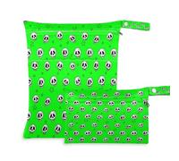 Waassud 2Pcs Wet Dry Bag Hand Drawn Skulls Reusable Diaper Bag Waterproof